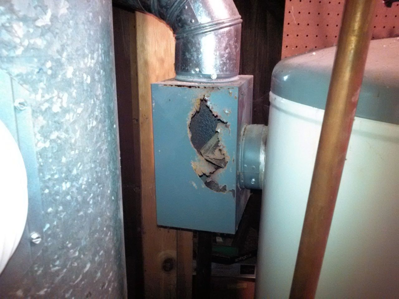 Rusted Air Duct — Marlborough MA  — Bob Dolan Plumbing, Heating & Remodeling