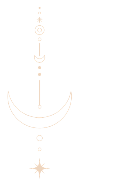 A line drawing of a crescent moon and a star on a white background.