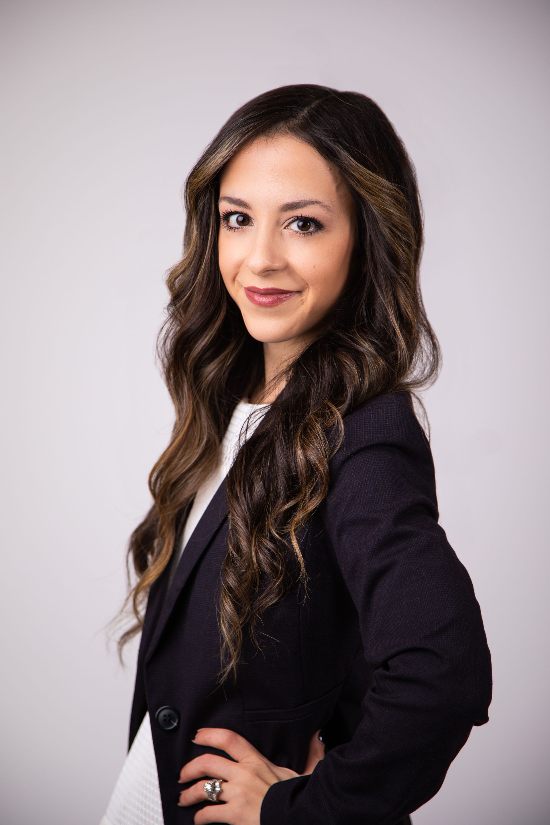 Business portrait woman in a black business suit