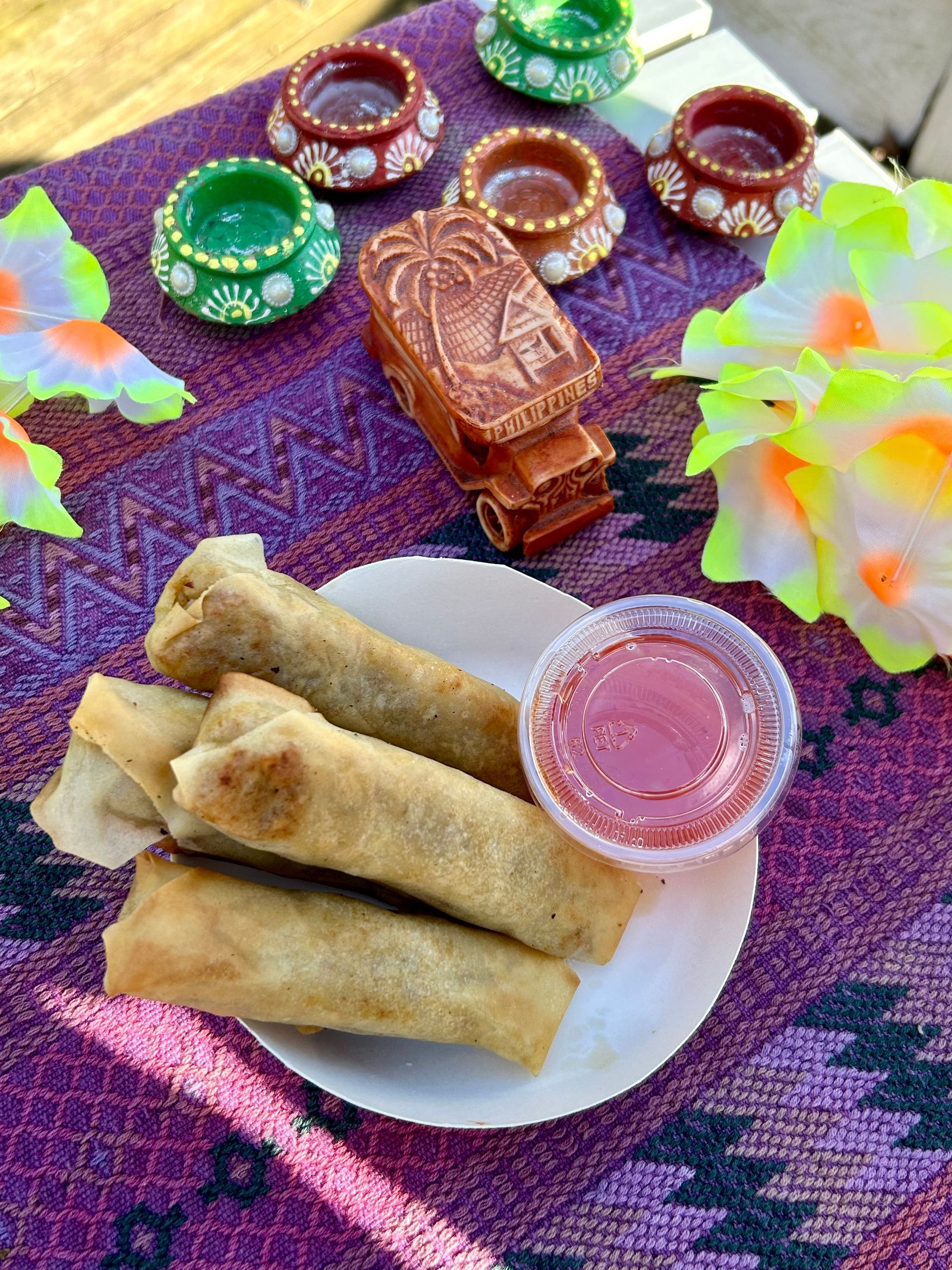 Vegan Lumpia and Pancit Canton.