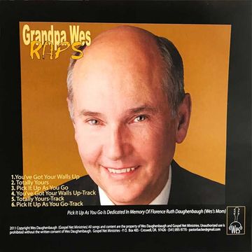 A picture of a bald man with the words grandpa was rips on it
