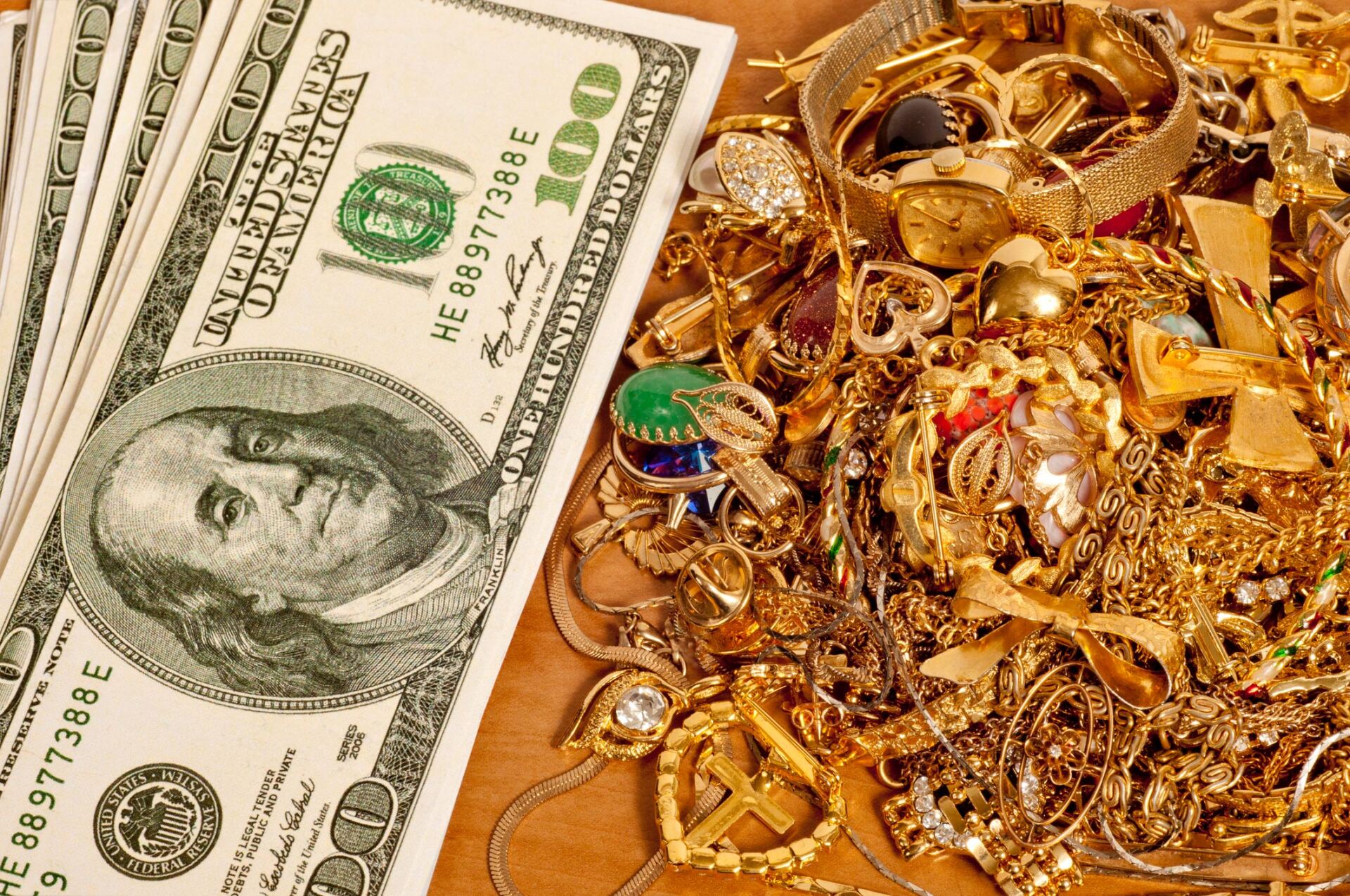 Dollar Bills and Gold Jewelry — Bel Air, MD — Bel Air Gold and Coin