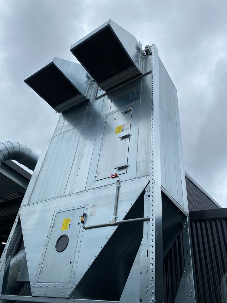 Industrial dust extraction machine installed in a Ballarat joinery factory by Hud Elec Ballarat