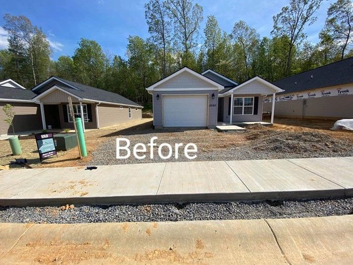 A picture of a house before it is built