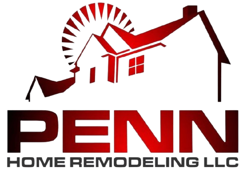 Red house silhouette logo with