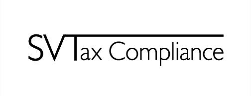 Logotipo da SV Tax Compliance em texto preto sobre fundo branco.