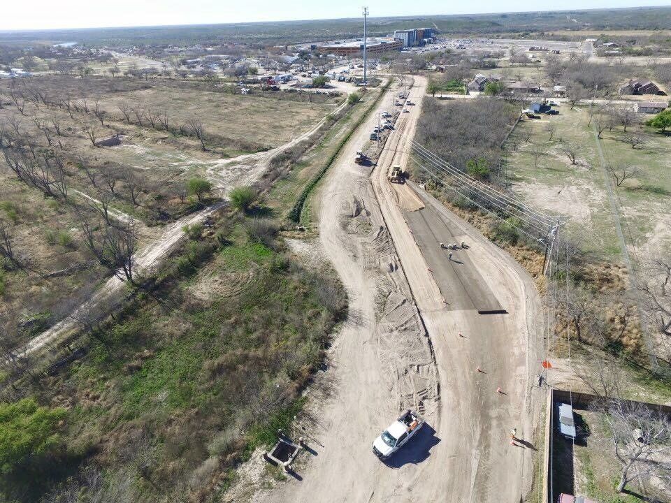 Top View Of Under Construction Highway - Eagle Pass, TX - A.E. Hiller & Sons Inc.
