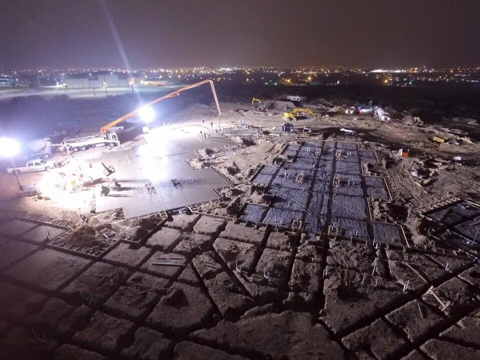 Top Night View Of Construction Site - Eagle Pass, TX - A.E. Hiller & Sons Inc.