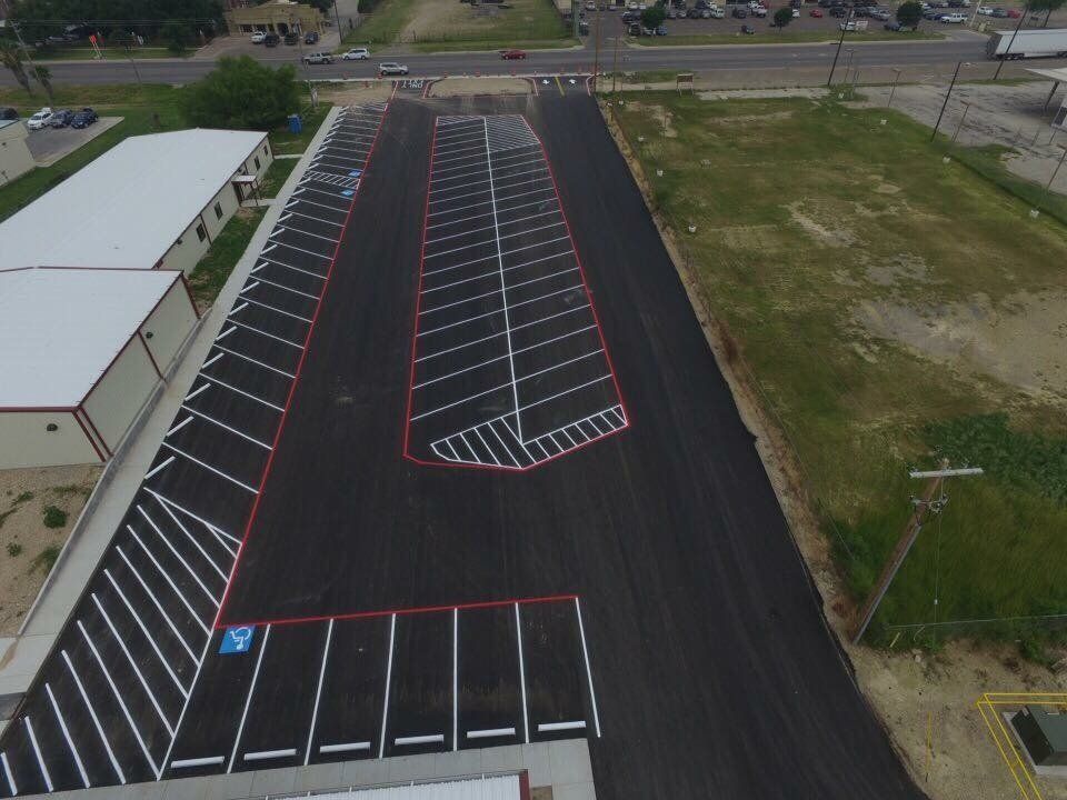 Top View Of Newly Build Parking Lot - Eagle Pass, TX - A.E. Hiller & Sons Inc.