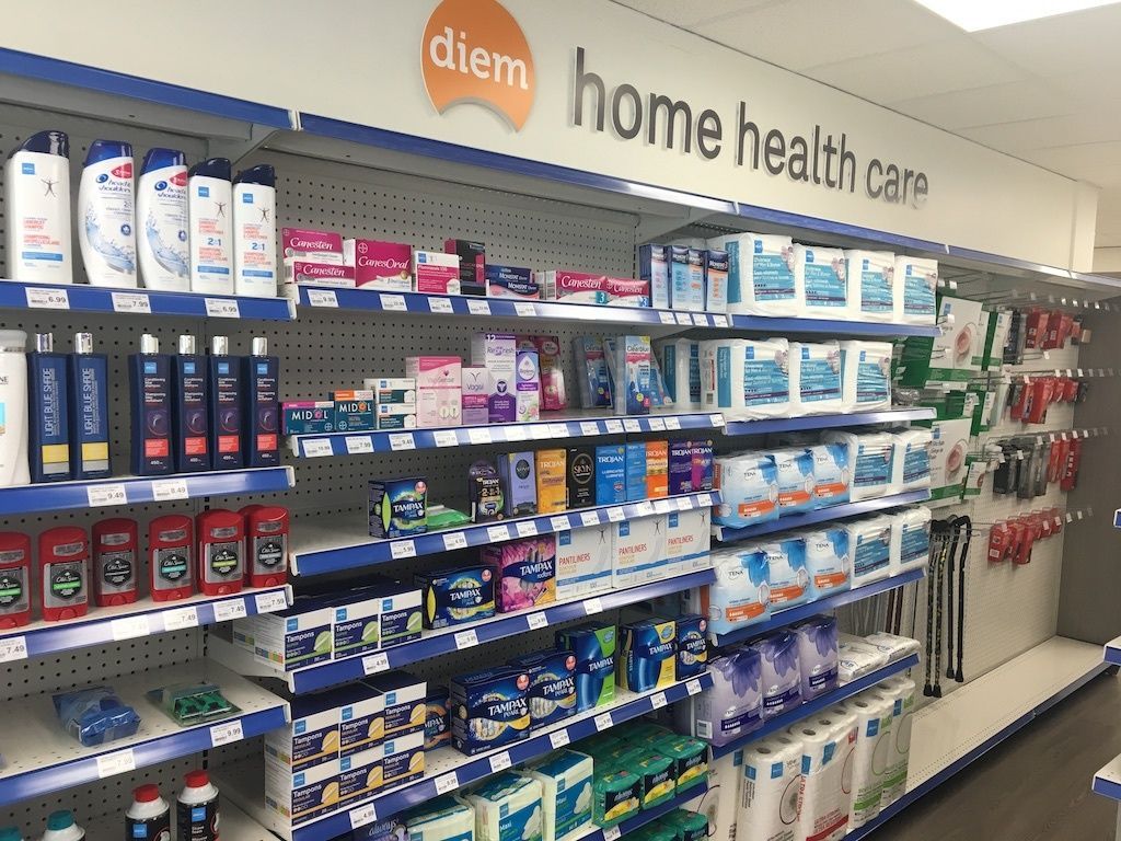 A home health care section of a store