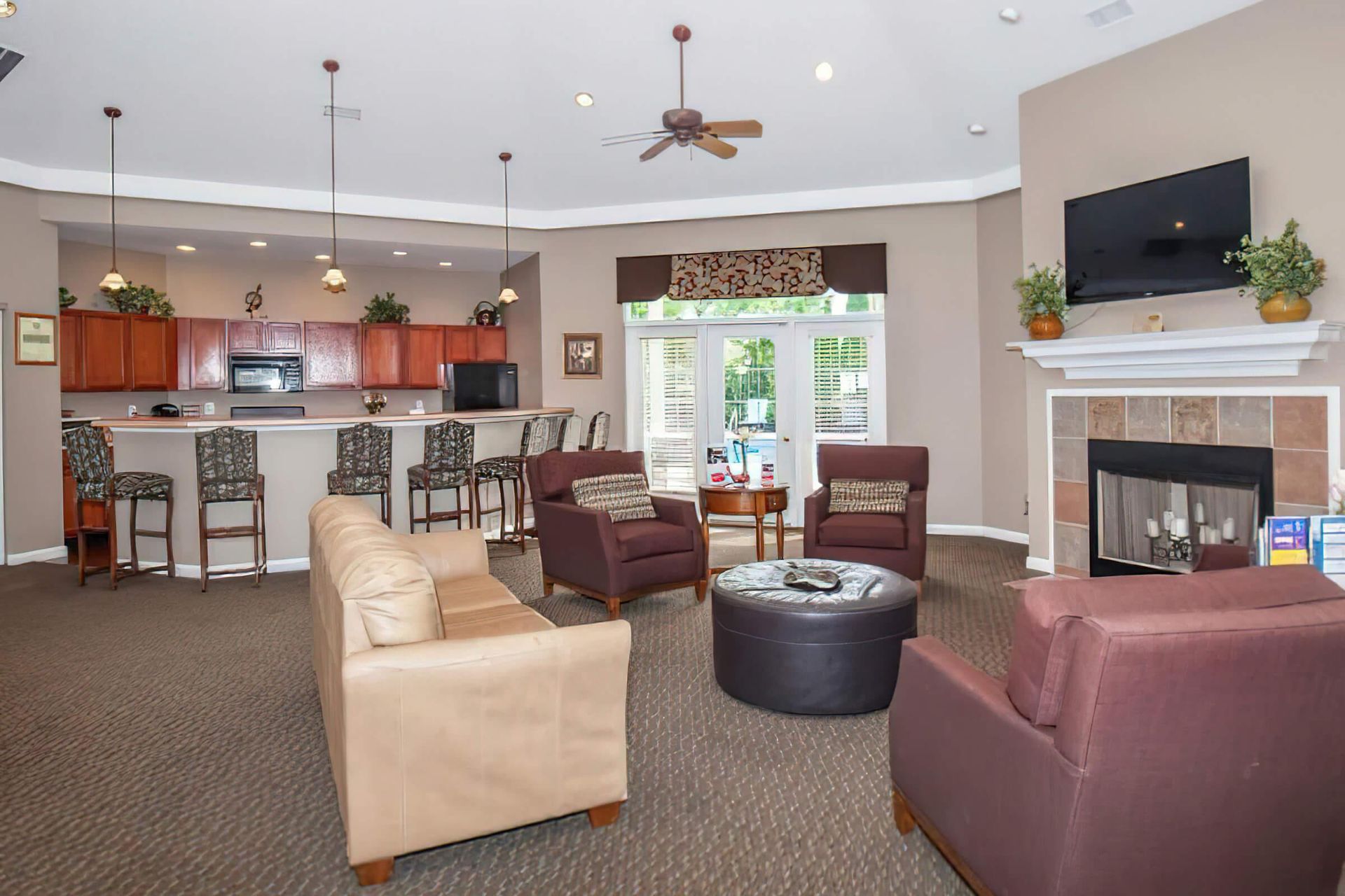 Open floor plan at Echo Ridge with living room and kitchen.