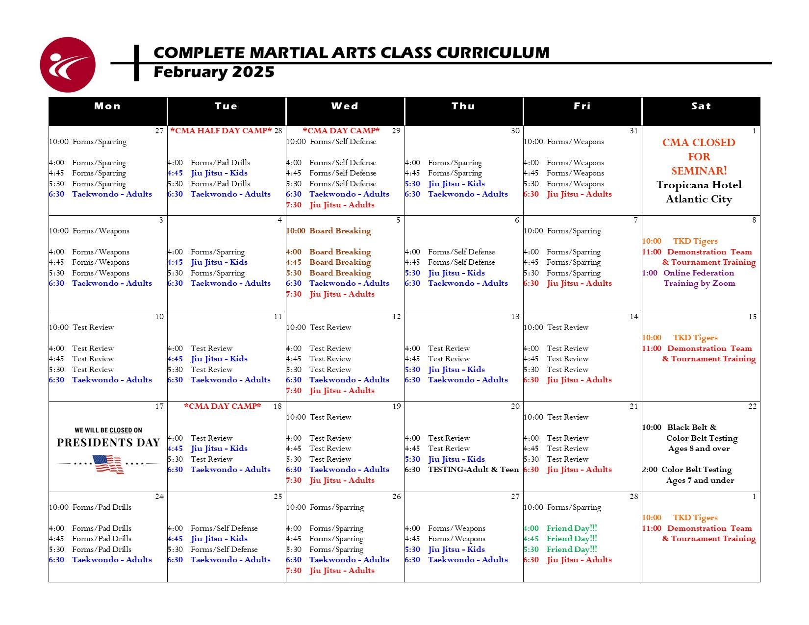 A complete martial arts class curriculum for may 2013