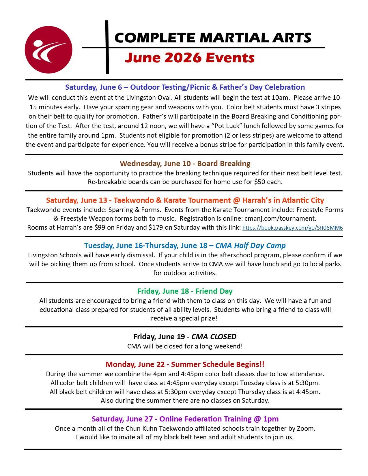 A list of martial arts events for august 2024.