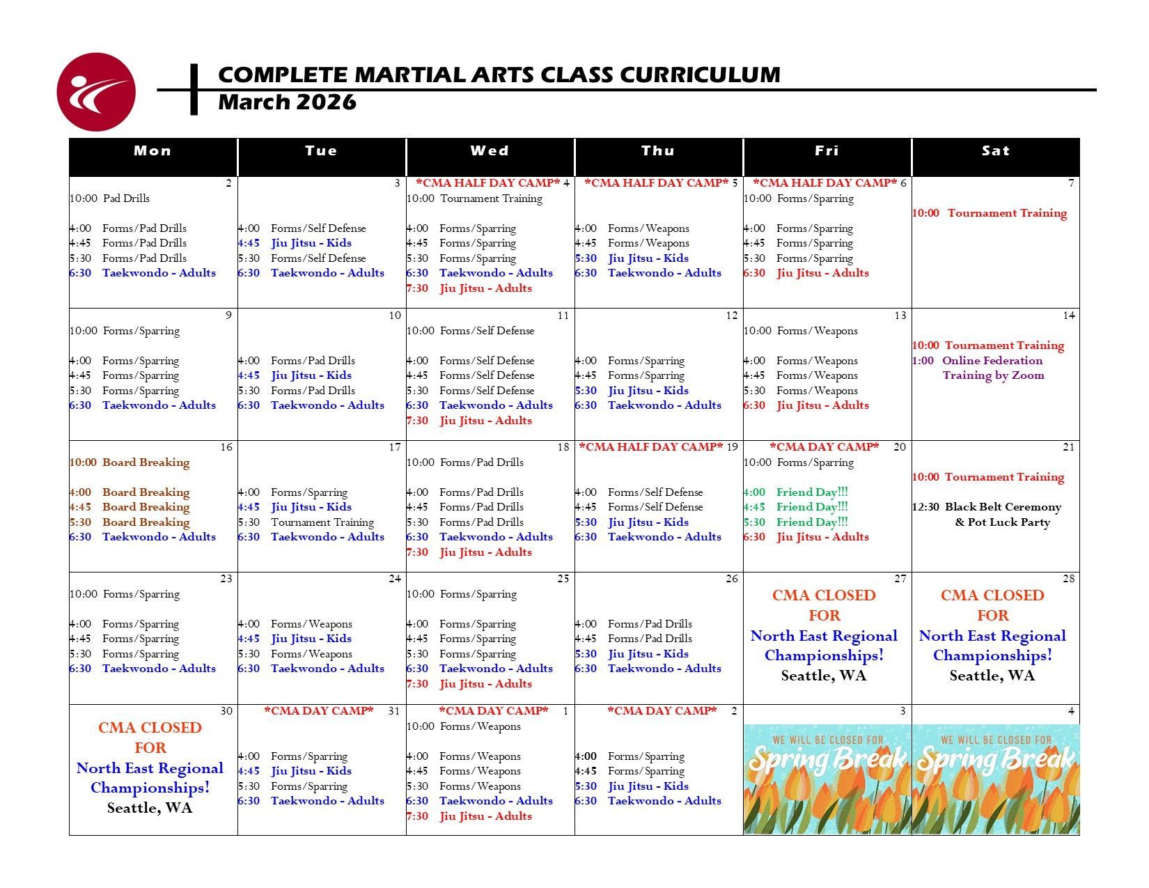 A complete martial arts class curriculum for may 2013