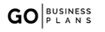 The logo for go business plans is black and white.