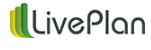 The logo for liveplan is green and yellow.