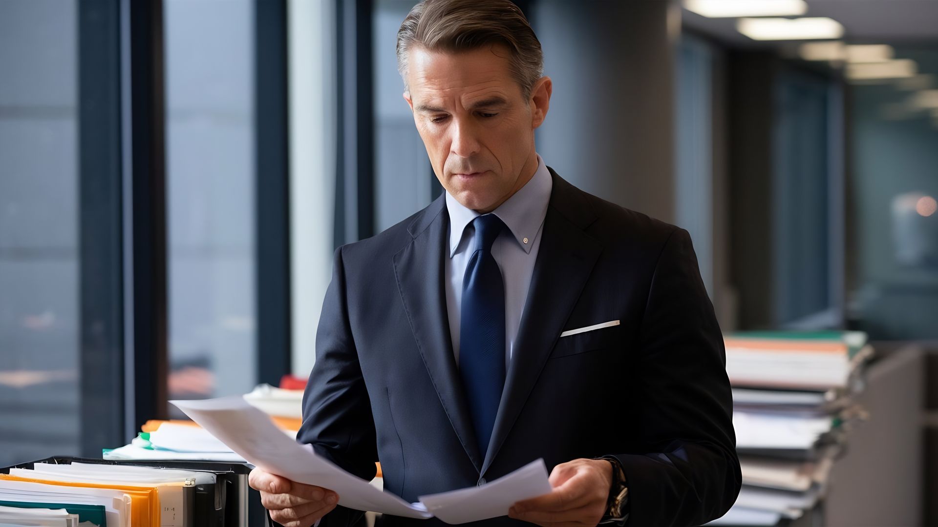 Ontario landlord legal representative reviewing documentation to assess whether an N7 notice for serious tenant conduct is appropriate.