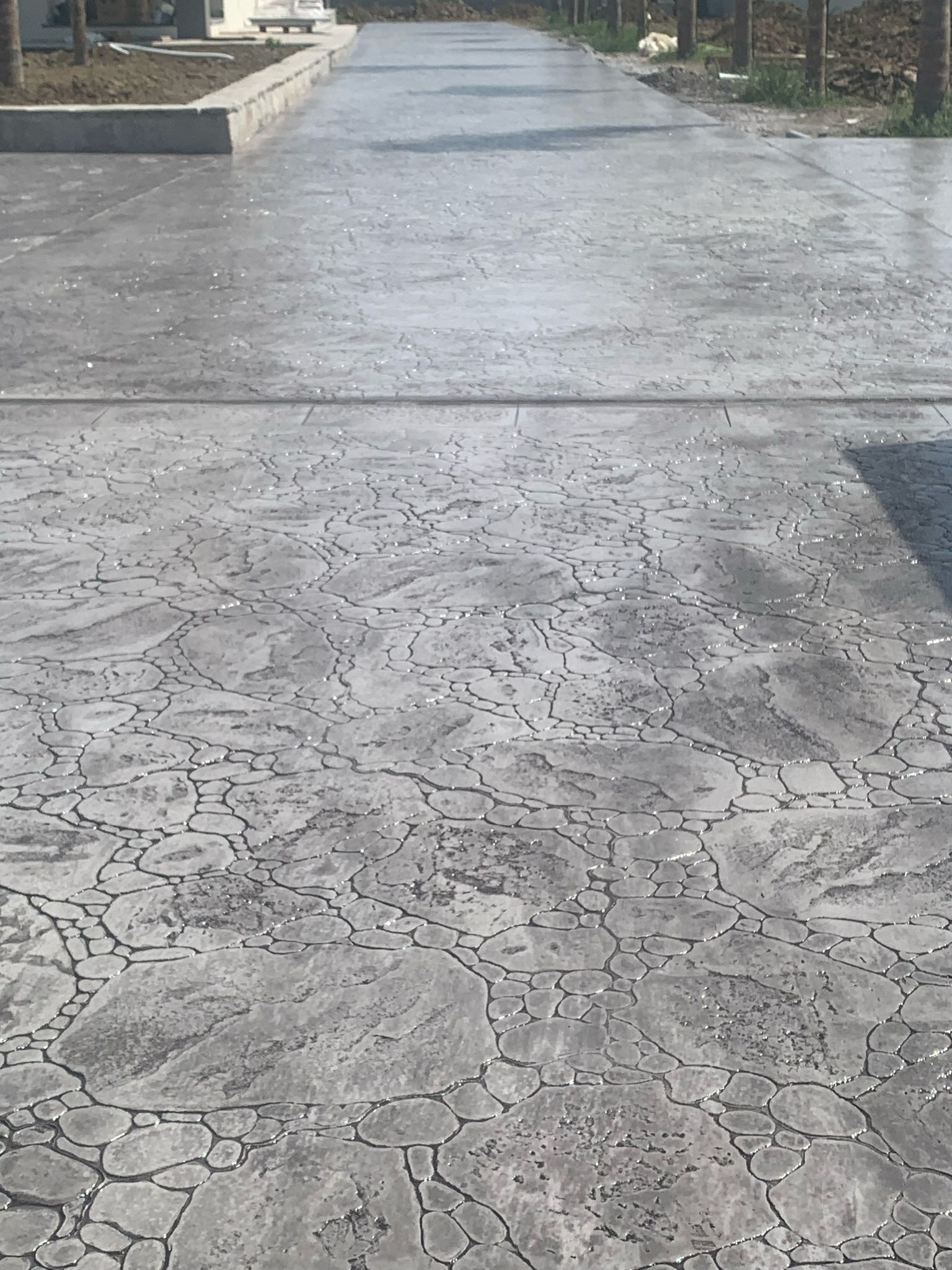 pavimento realizzato in cemento stampato