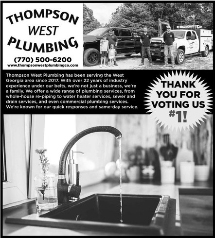 best plumbing company in Carrollton Ga award