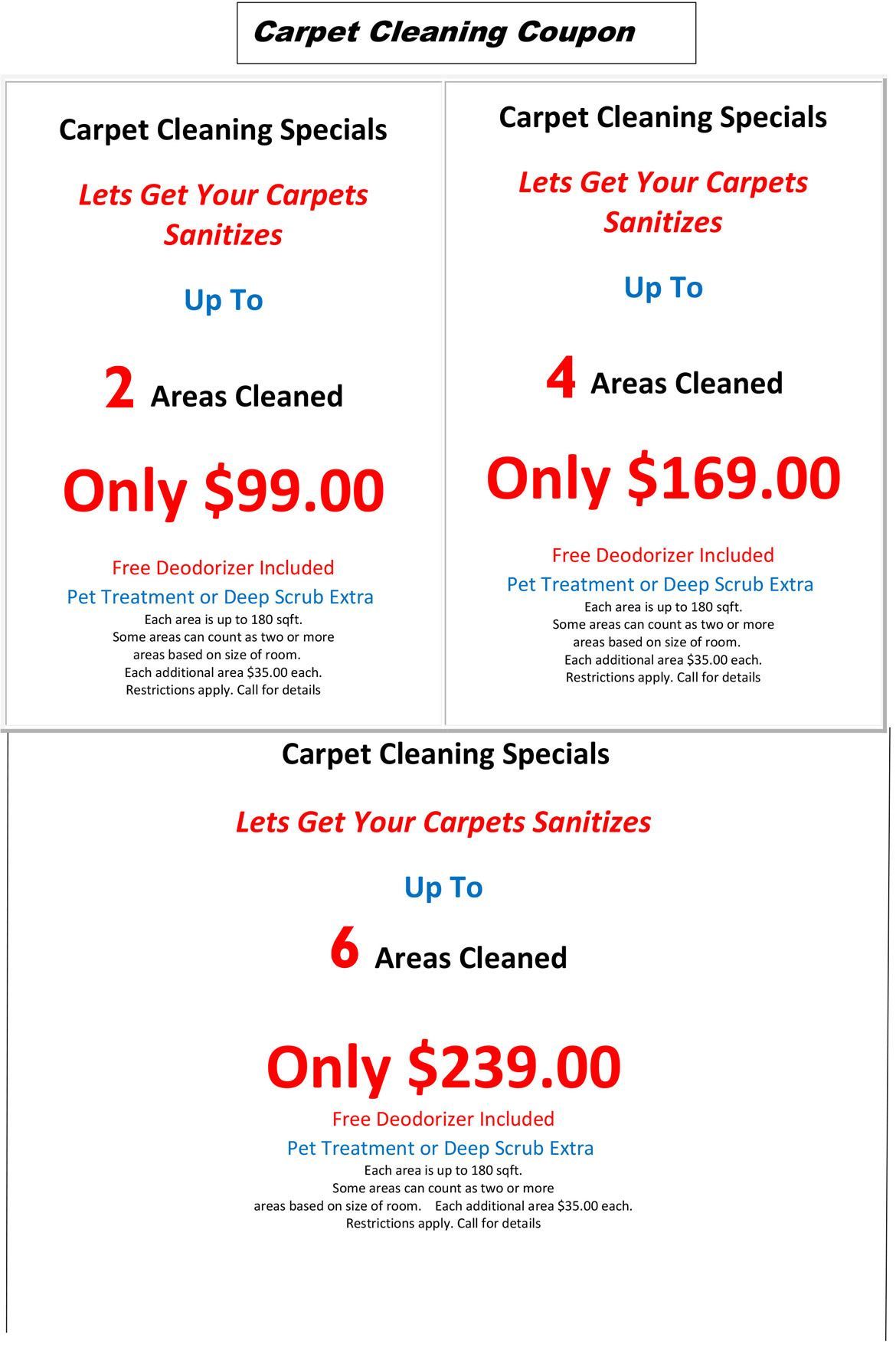 Carpet cleaning coupon