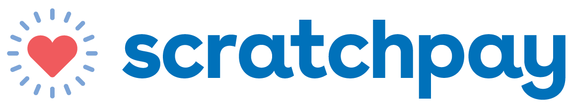 Scratchpay logo: a heart with light rays, next to 