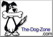 Black and white cartoon dog with bone in mouth,