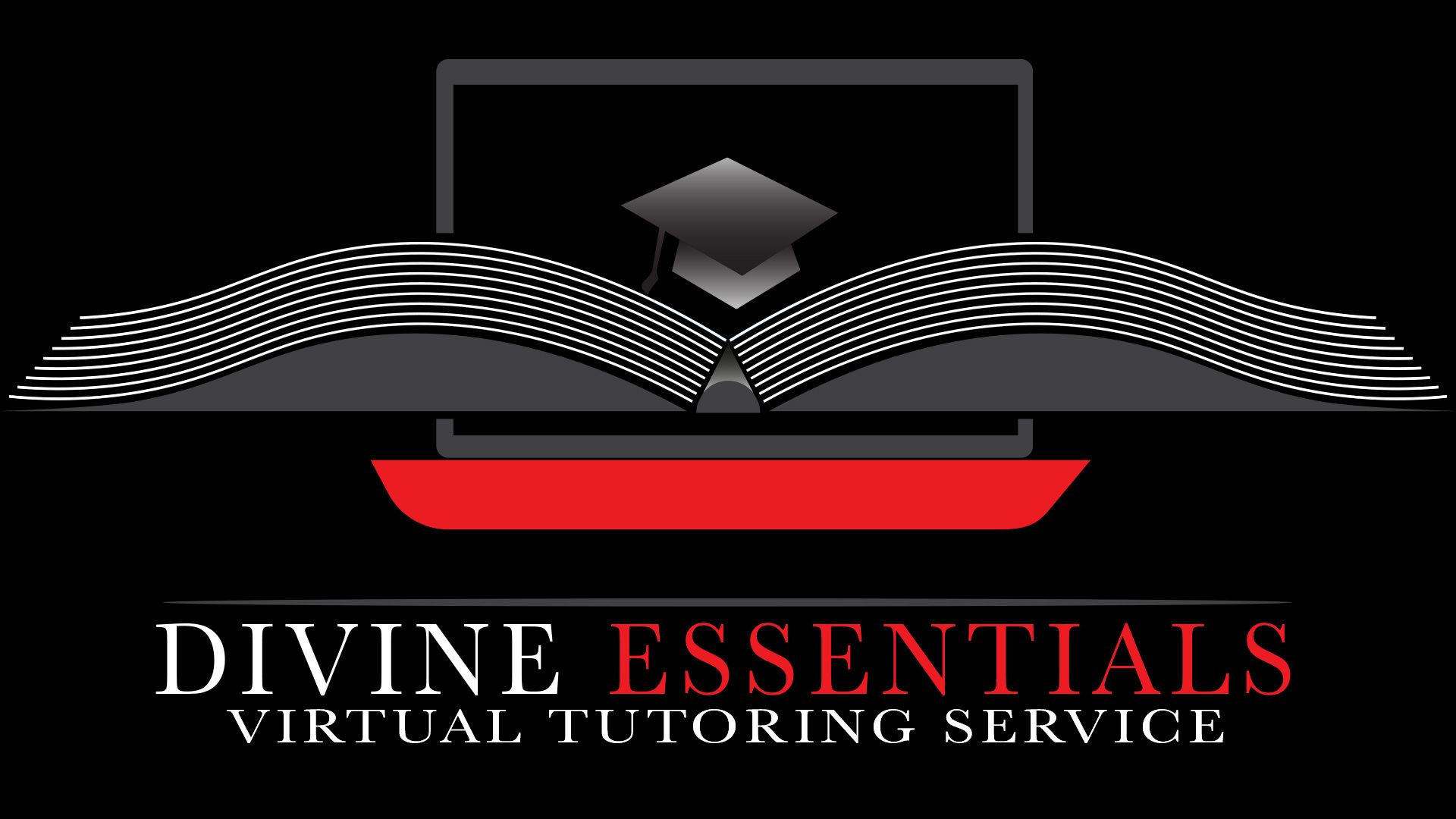 A logo for divine essentials virtual tutoring service