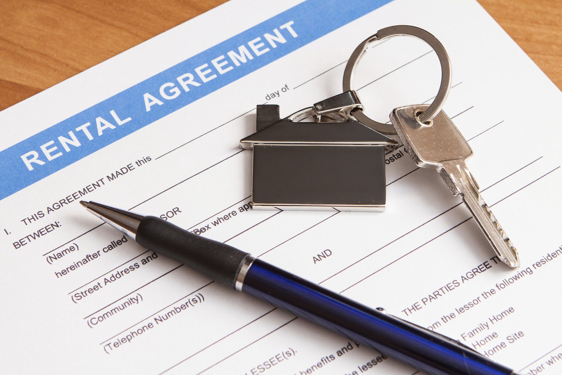 rental agreement and keys