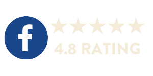 The facebook logo has a 4.8 rating on it.