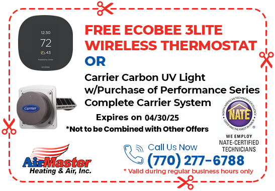 A coupon for a free ecobee 3 lite wireless thermostat