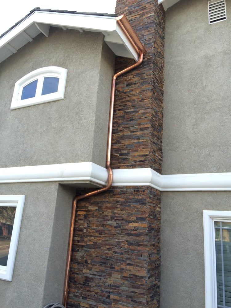 Copper gutter in second floor — Huntington Beach, CA — California Gutter Co, Inc.