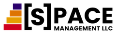 [S]PACE MANAGEMENT LLC logo with a colorful, tiered block icon to the left of the text.