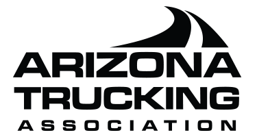 The logo for the arizona trucking association is black and white.