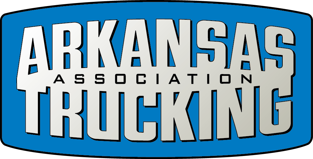 Arkansas association trucking logo on a blue background