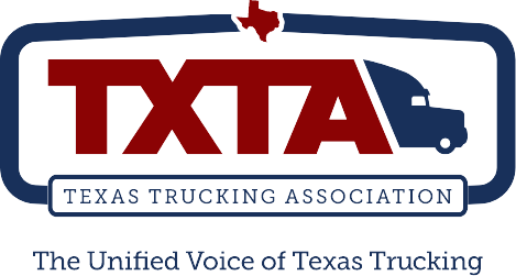 The logo for the texas trucking association has a truck on it