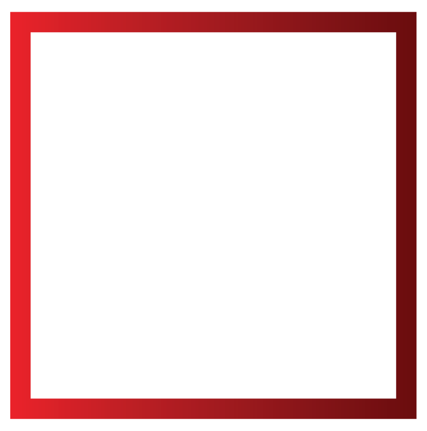 A red square frame on a white background.