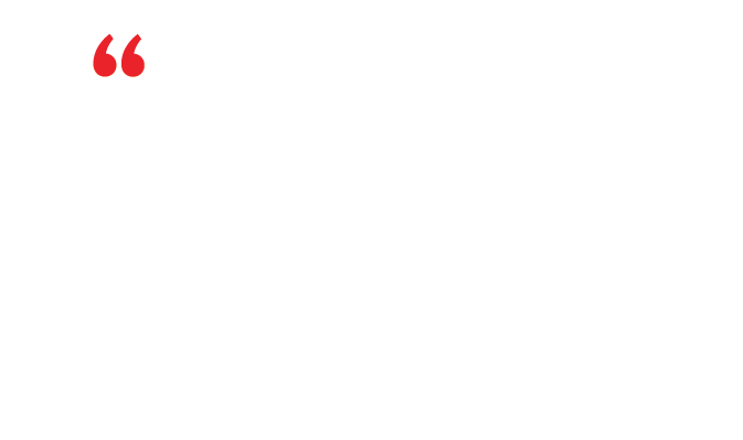 A white background with a red quote in the corner.
