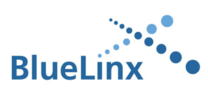 A blue linx logo on a white background
