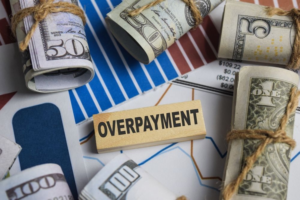 Overpaid taxes with money.