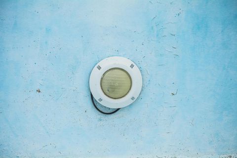 underwater look at a pool light