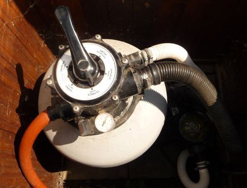 Overhead view of a pool filter