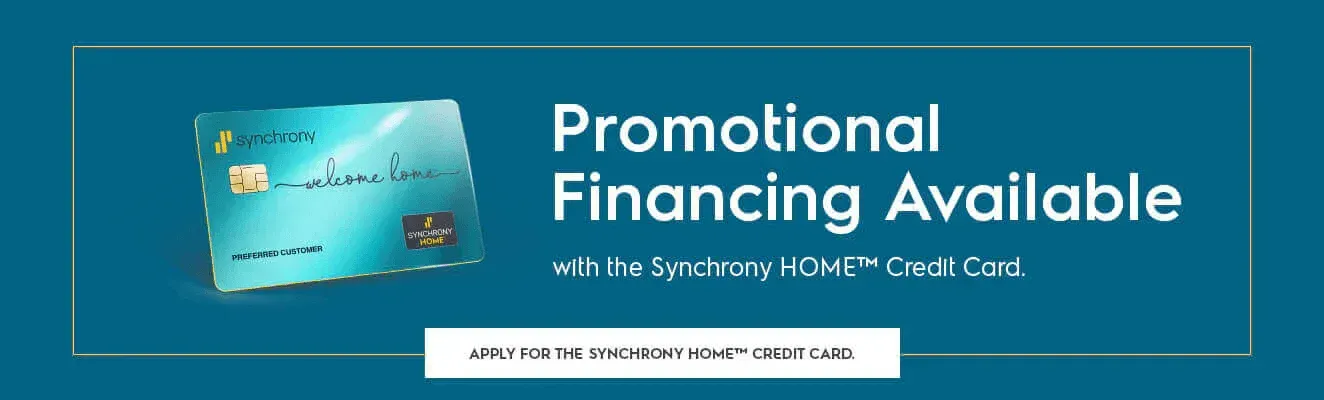 A blue credit card with the words `` promotional financing available '' written on it.
