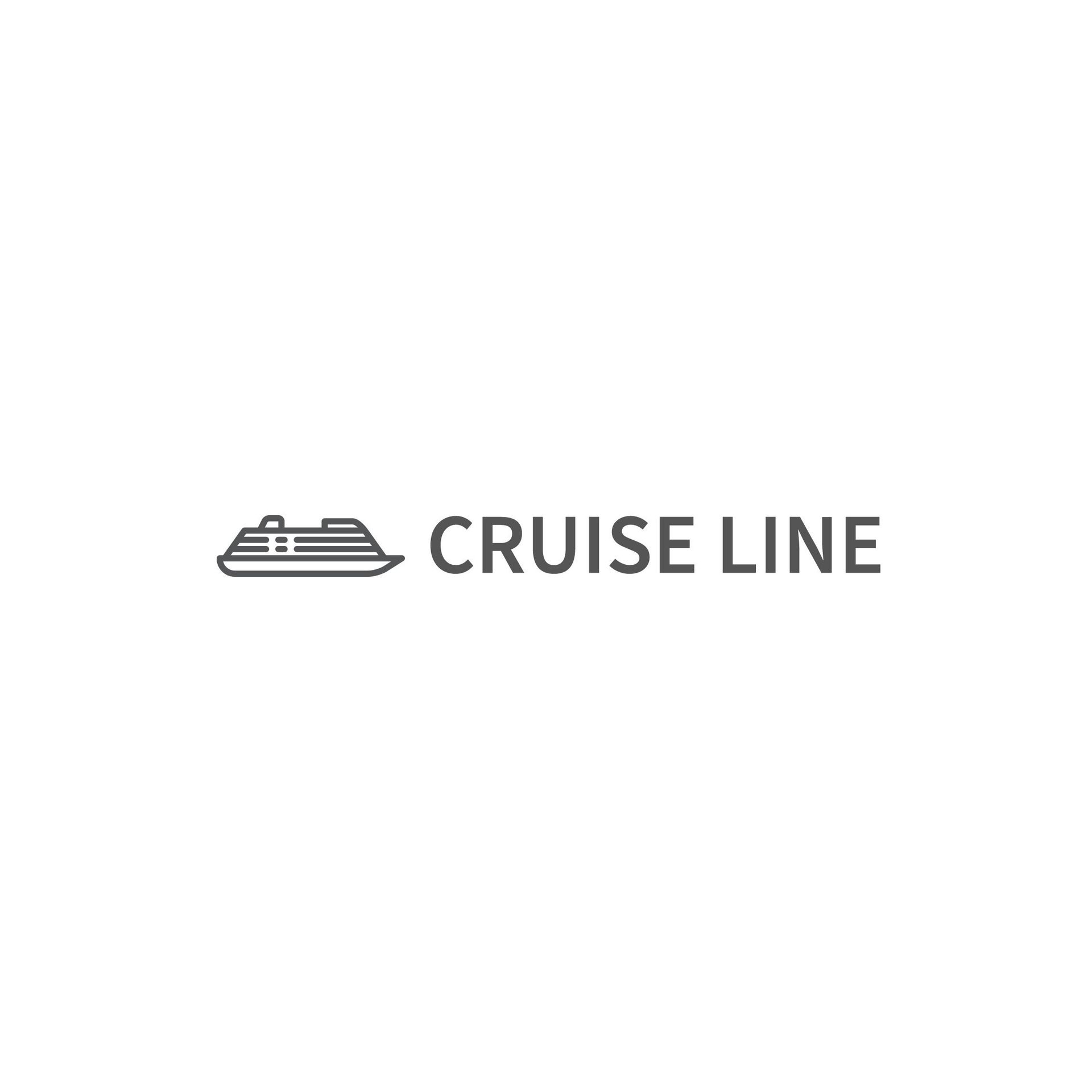 A cruise line logo with a cruise ship on a white background.