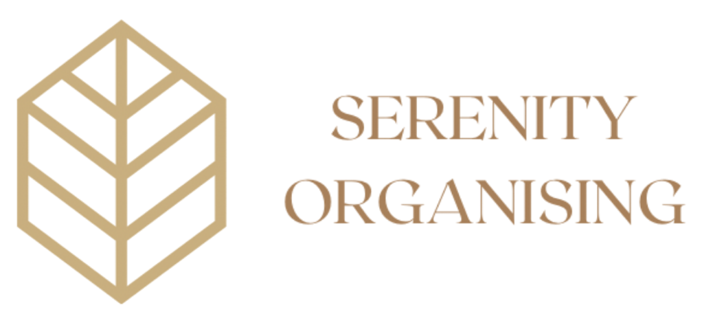 A logo for serenity organising with a tree in a hexagon.
