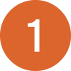 Orange circle with the white number 1. Orange circle with the white number 1.