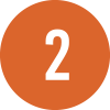 White number 2 on an orange circle. White number 2 on an orange circle.