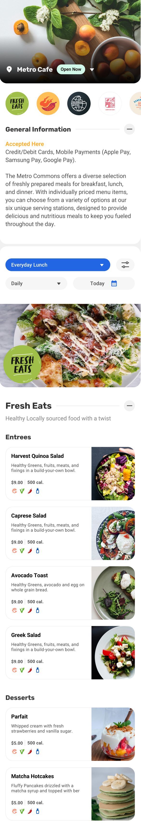 Nutrislice Essentials Menu Mobile