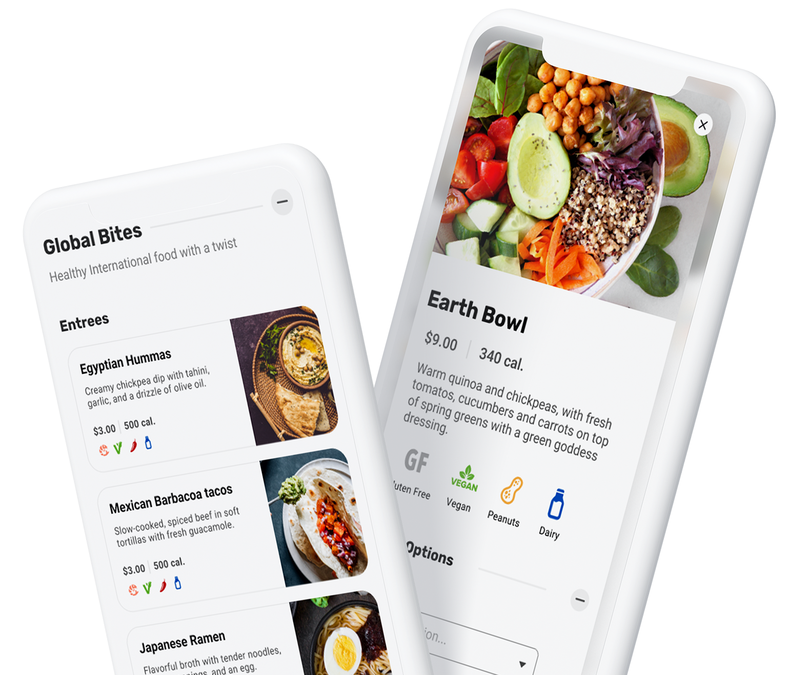 Nutrislice Essentials Preview on two phones