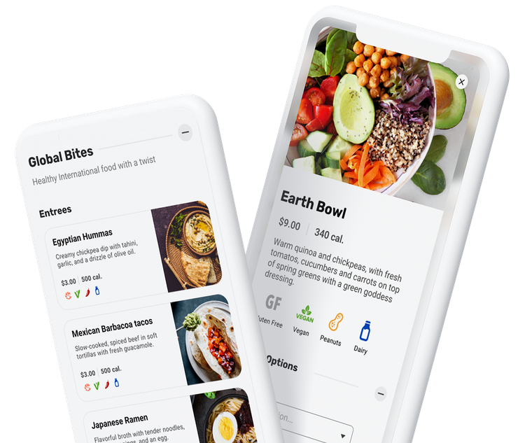 Nutrislice Essentials Preview on two phones