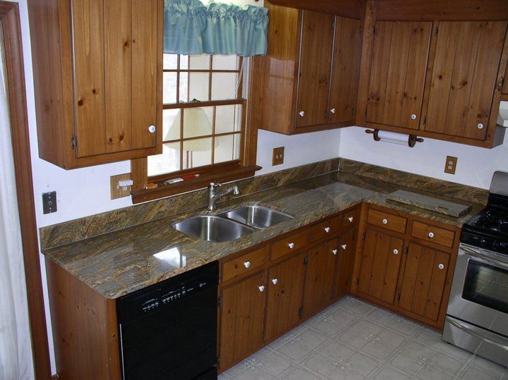 Countertop with wooden cabinets — Powhatan, VA — Commonwealth Countertops